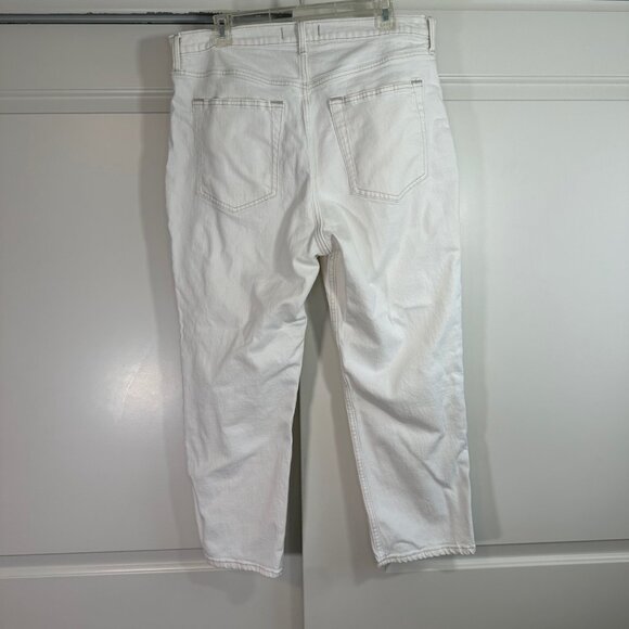 Abercrombie Ivory The Ankle Straight Ultra High Rise Jeans 34/18s - Picture 6 of 13